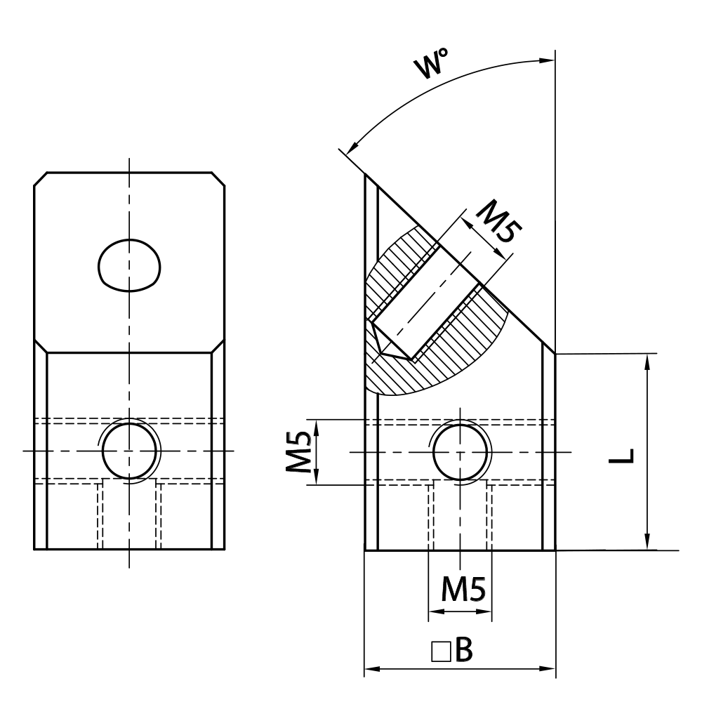 M5 Angled Cube Holder