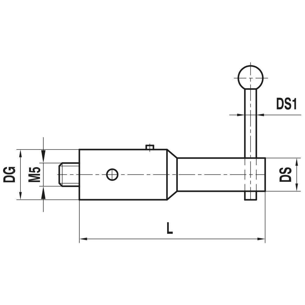 M5 Non-threaded Stylus Holder,  90° 