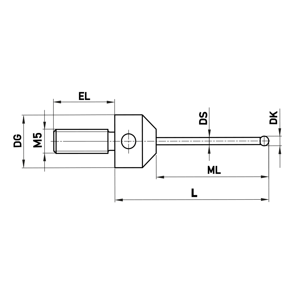 M5 Extended-thread Stylus for Star Configurations