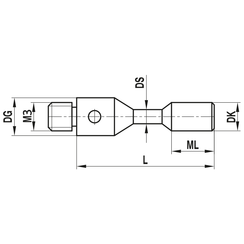 M3 Flat-tipped, Stepped Cylinder Stylus