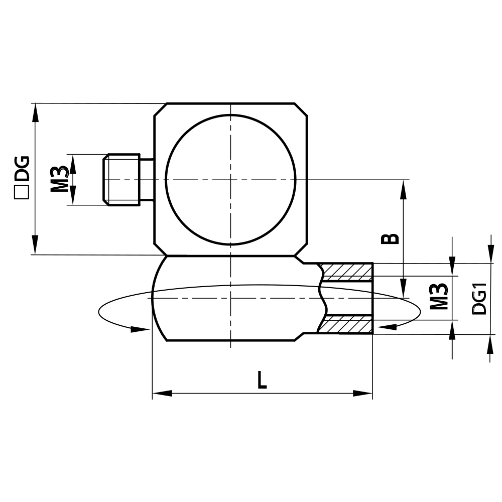 M3 Rotary Holder, Offset