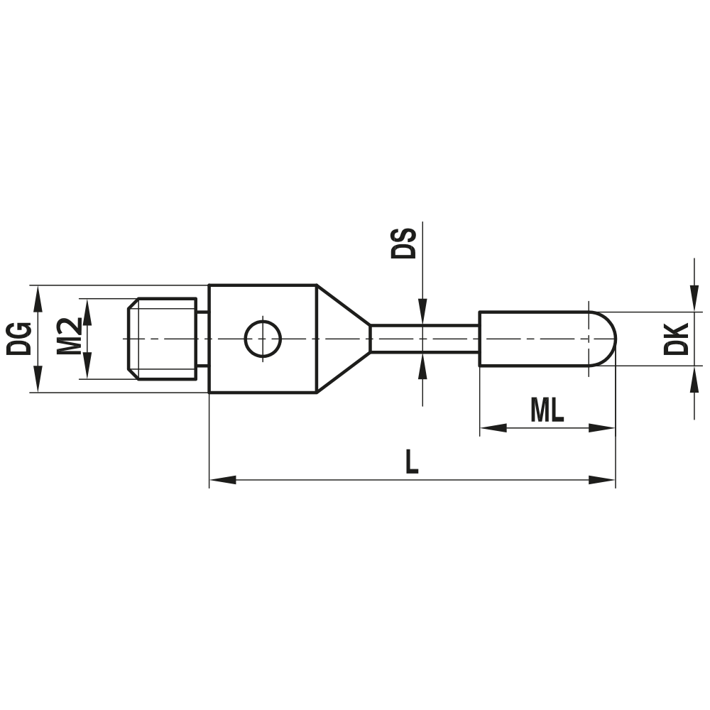 M2 Spherical-tip, Stepped Cylinder Stylus