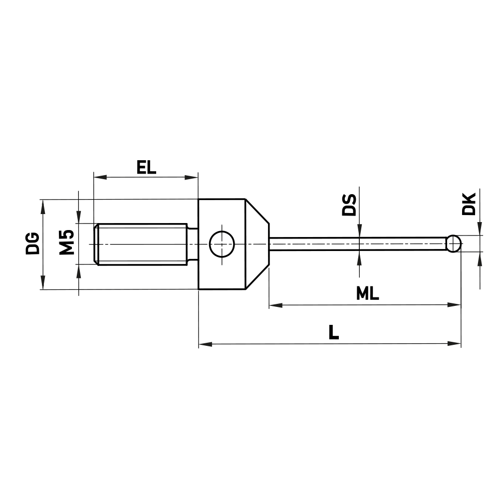 M5 Extended-thread Stylus for Star Configurations