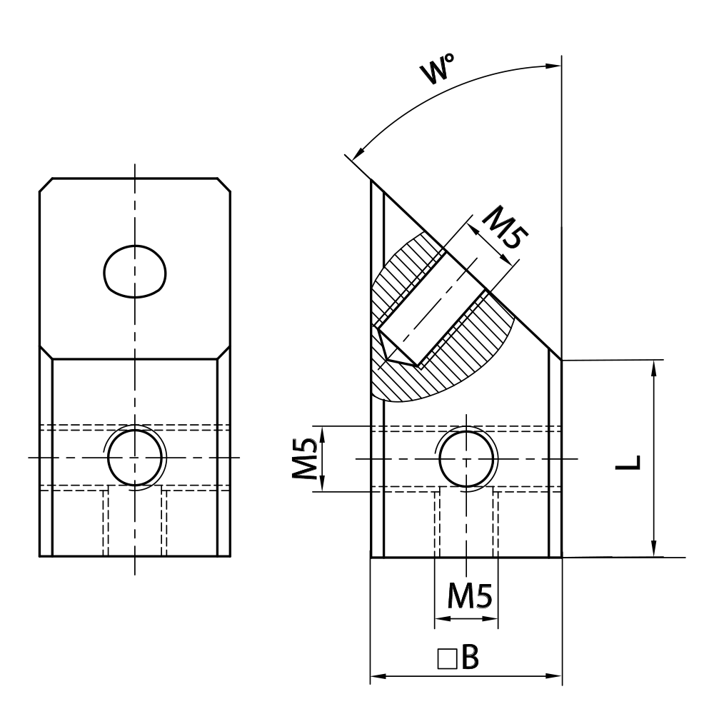 M5 Angled Cube Holder