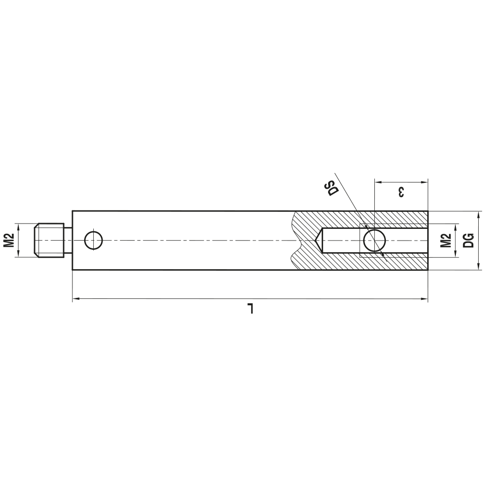 M2 Non-threaded Stylus Holder, 90° 