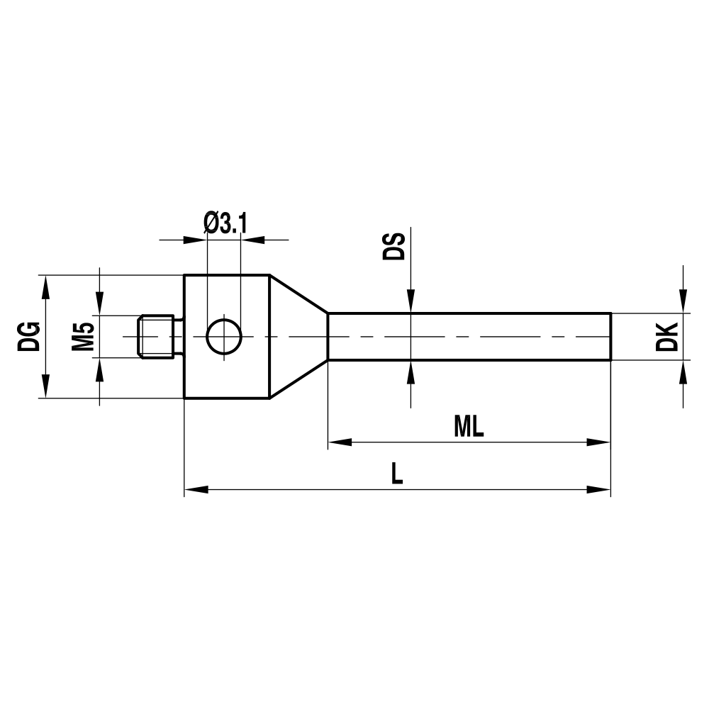 M5 Flat-tipped, Stepped Cylinder Stylus