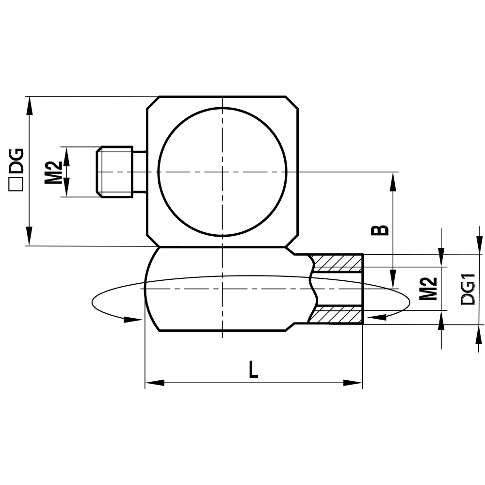 M2 Rotary Holder, Offset