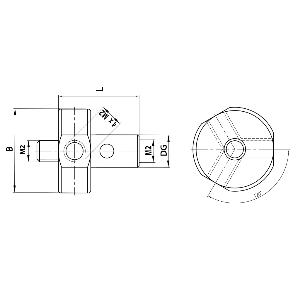 M2 4-Way Threaded-Stylus Holders