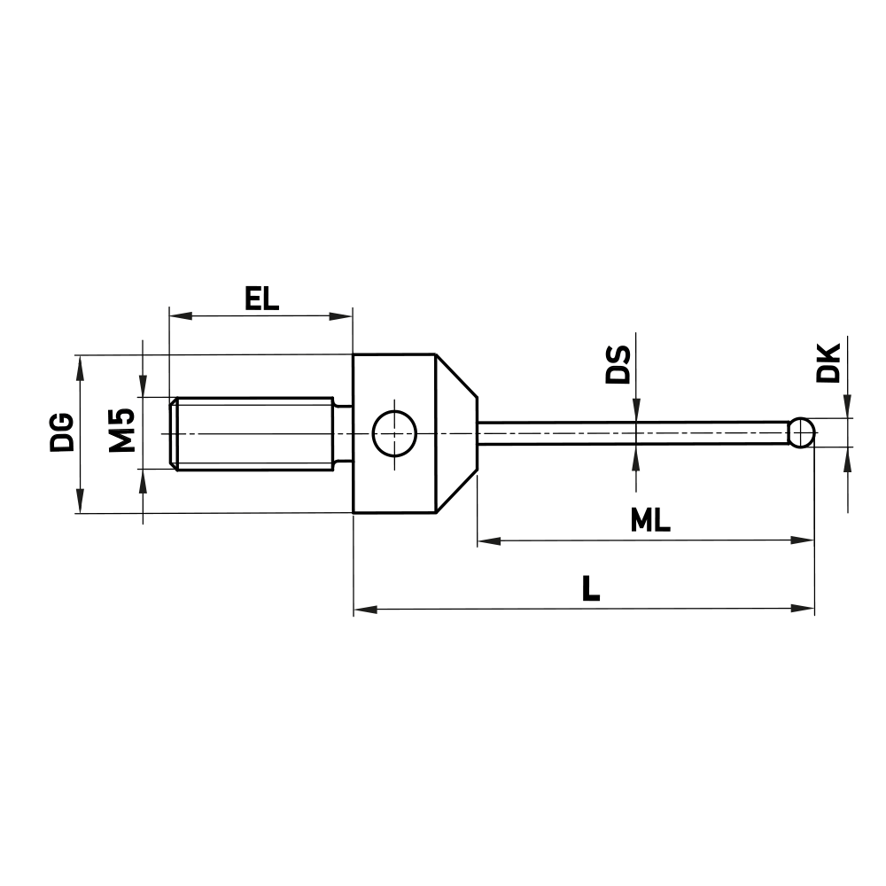 M5 Extended-thread Stylus for Star Configurations