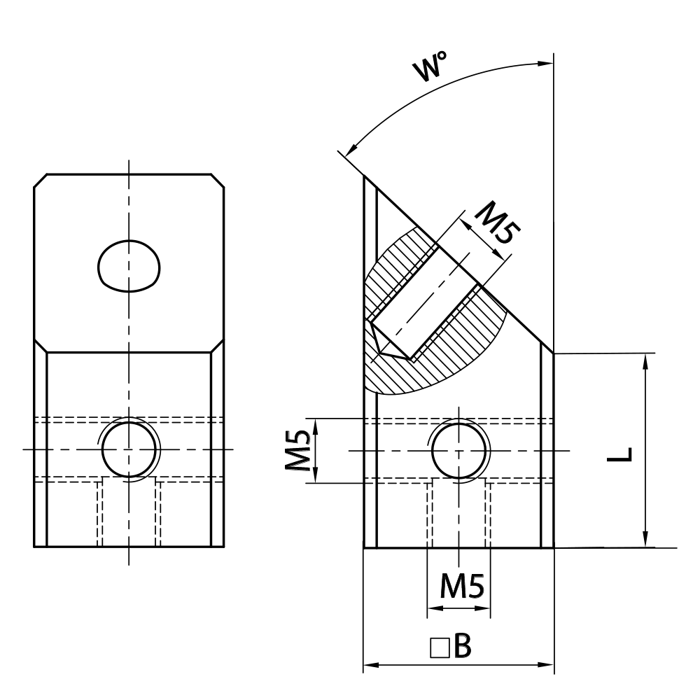 M5 Angled Cube Holder