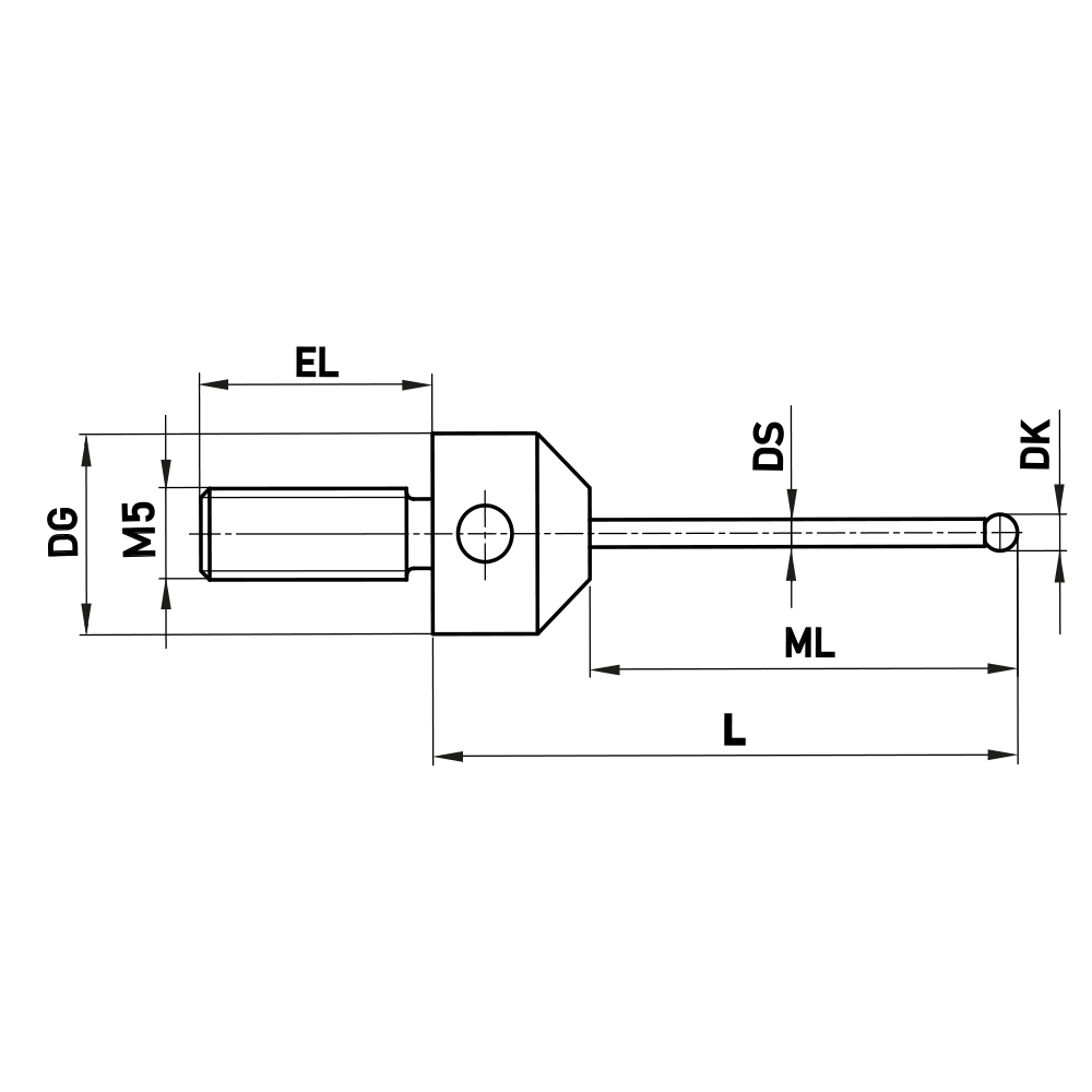 M5 Extended-thread Stylus for Star Configurations