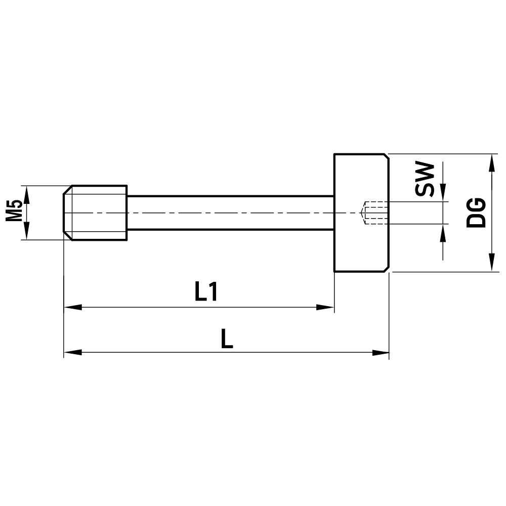 M5 - Bolt for Spherical Disk and Cube