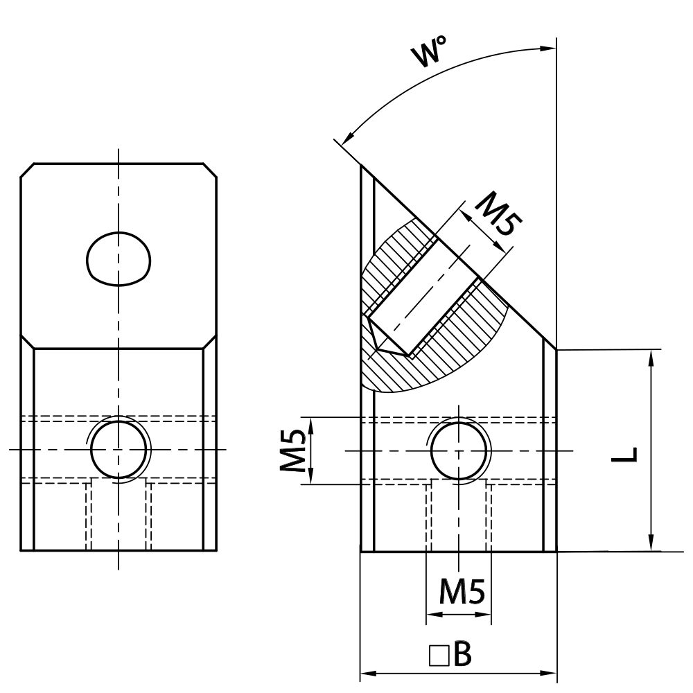 M5 Angled Cube Holder