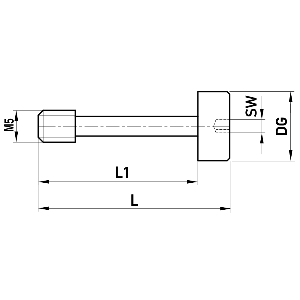 M5 - Bolt for Spherical Disk and Cube